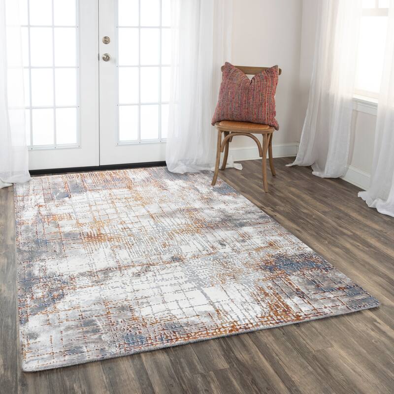 Alora Decor Opal Ivory and Grey Multi-colored Abstract Rug