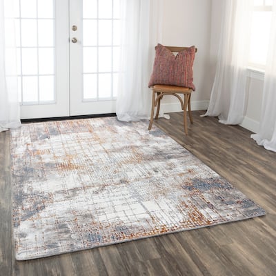 Alora Decor Opal Ivory and Grey Multi-colored Abstract Rug