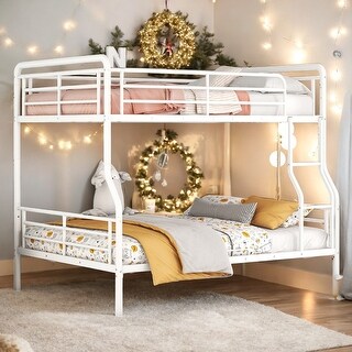 Full XL Over Queen Metal Bunk Bed,2 In 1 Beds for Home