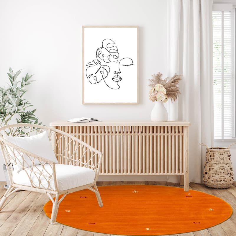 Kashkuli Gabbeh Burnt Orange Rug 3'11" x 3'11" - 3'11 x 3'11