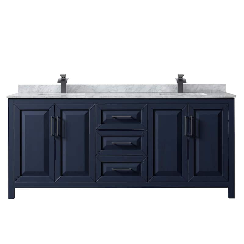 Wyndham Collection Daria 80" Free Standing Double Vanity Set with MDF