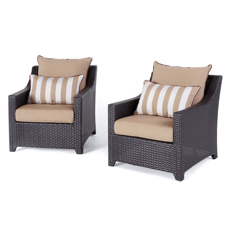 Deco 5 Piece Sunbrella Outdoor Patio Love & Club Seating Set