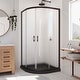 preview thumbnail 52 of 59, DreamLine Prime 36 in. x 36 in. x 74 3/4 in. Sliding Shower Enclosure and Shower Base Kit - 36" x 36" - 36" x 36" Oil Bronze; Black; Frosted Glass