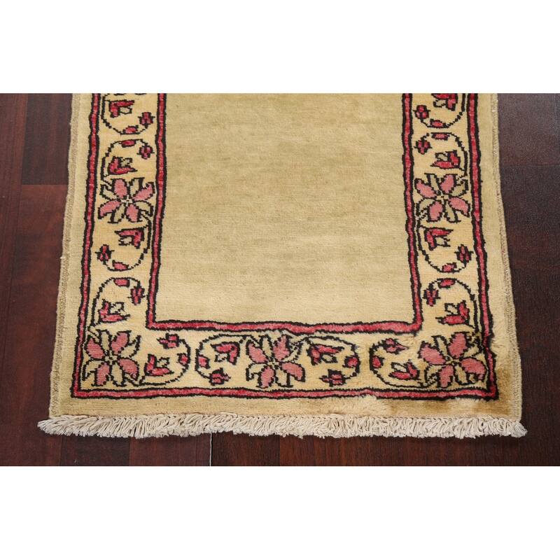 Geometric Oriental Wool Gabbeh Kashkoli Area Rug Hand-knotted Carpet - 1'11" x 2'6"