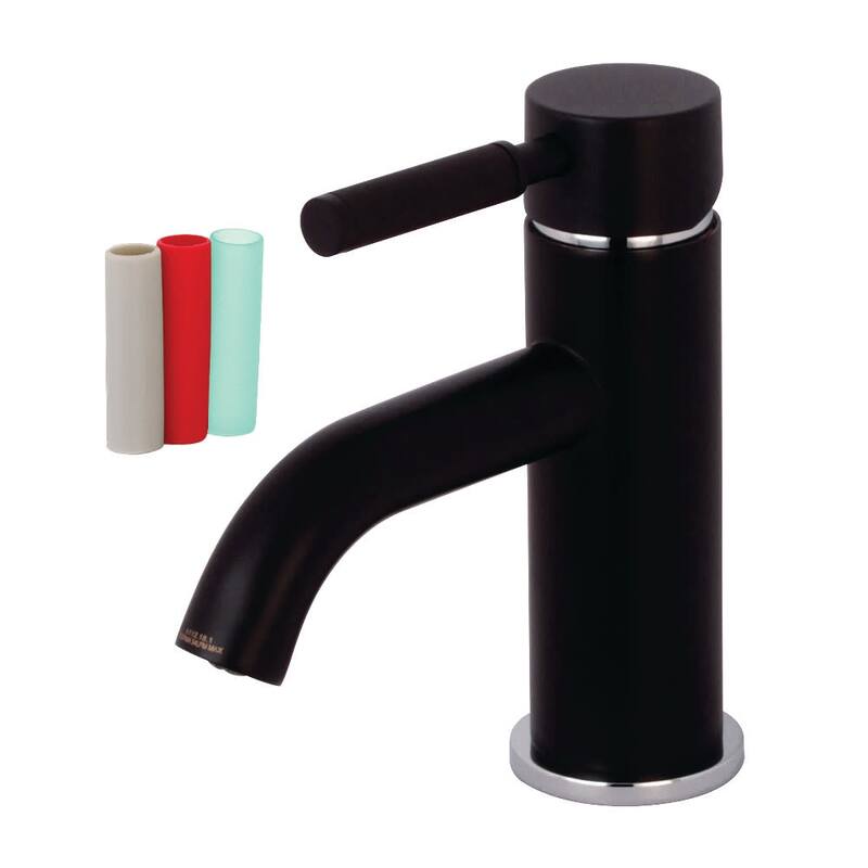 Kingston Brass Kaiser 1.2 GPM Single Hole Bathroom Faucet with Pop-Up - Matte Black / Polished Chrome