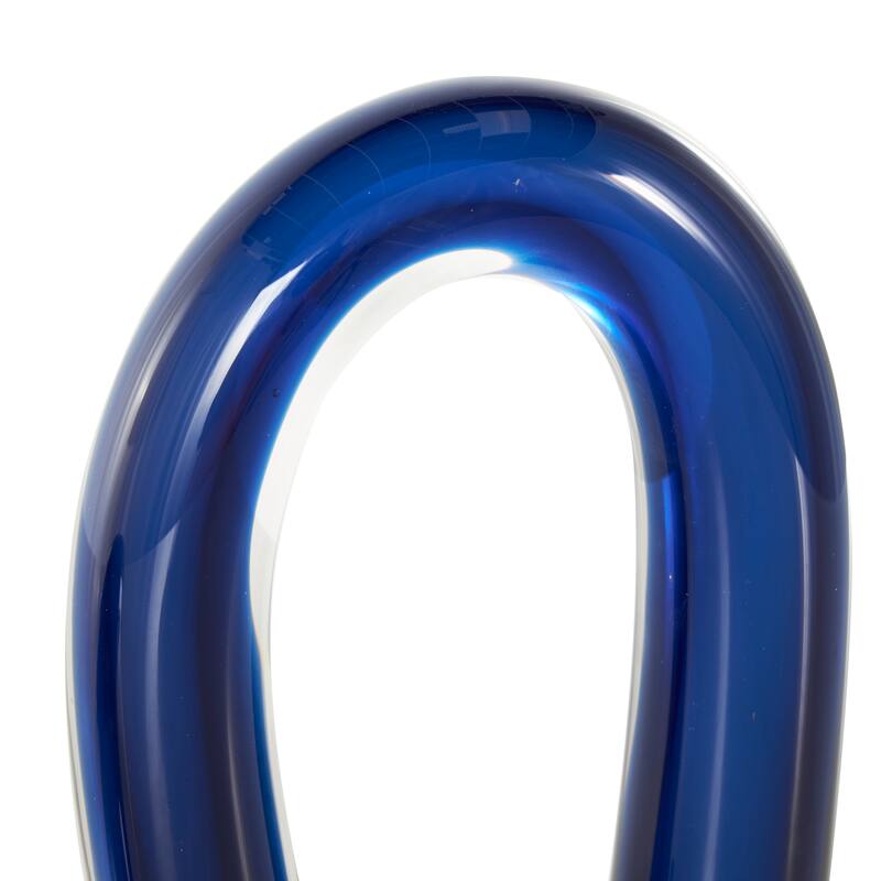 Orange Glass Arch Abstract Decorative Sculpture with Clear Accents (Set of 2)