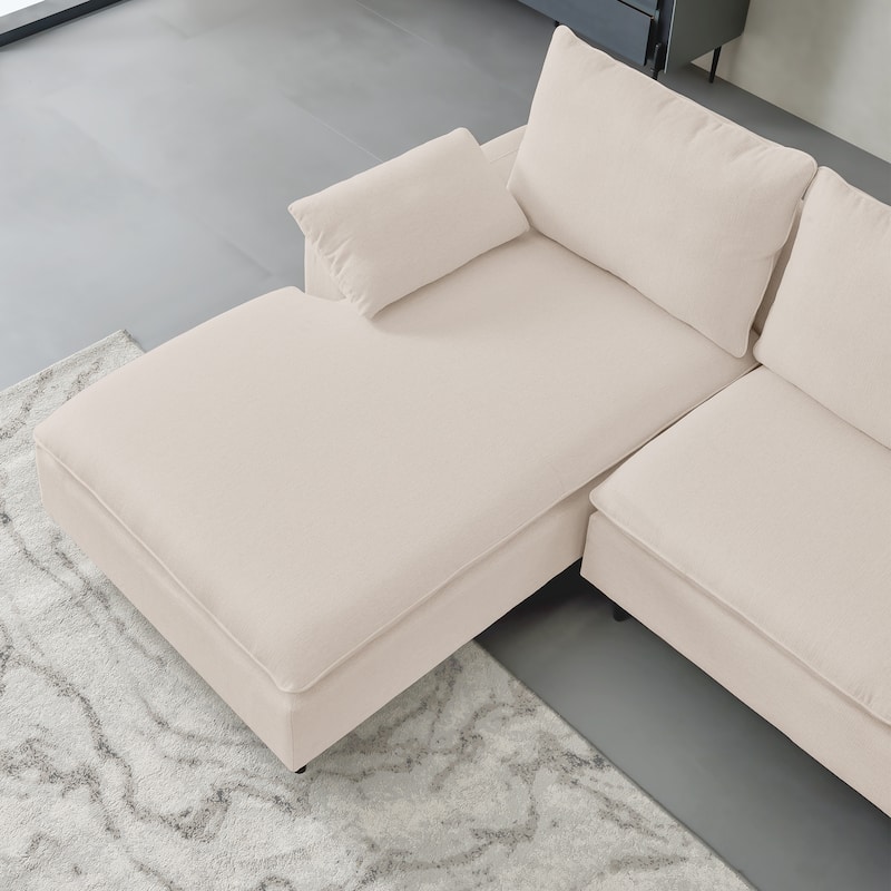 L-Shaped Upholstered Sectional Sofa with Chaise