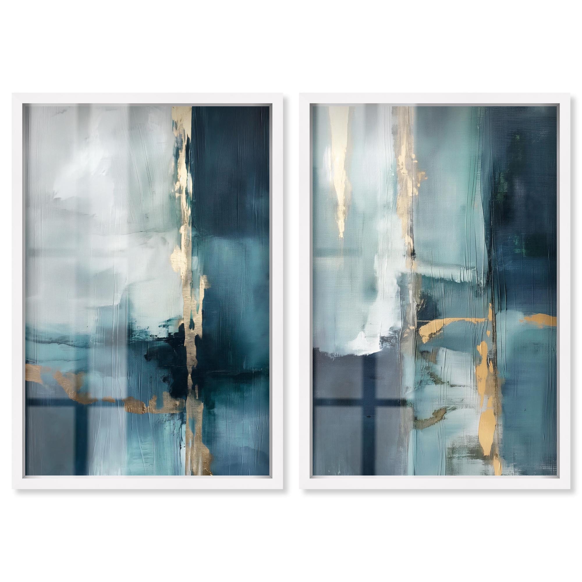 Golden Luxe Blue Glam Set Shadowbox by Art Remedy