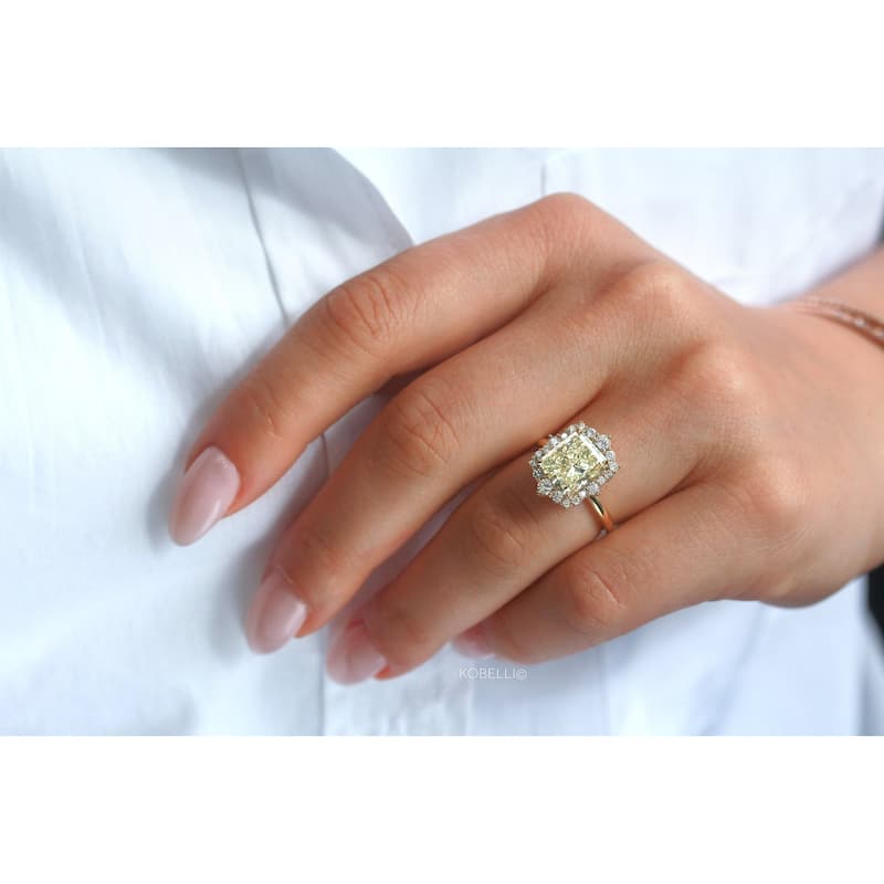 Kobelli August Collection 4.73 Carats Natural Diamond EGL Certified 14k Solid Yellow Gold Rococo Halo Rocaille Ring (K/SI1)
