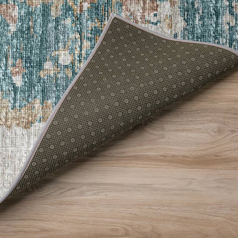 Indoor/ Outdoor Accord Modern Brushstrokes Polyester Washable Rug New