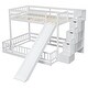 preview thumbnail 7 of 7, Pine Solid Wooden Bunk Bed with Slide, Storage Staircase and Safety Guardrails