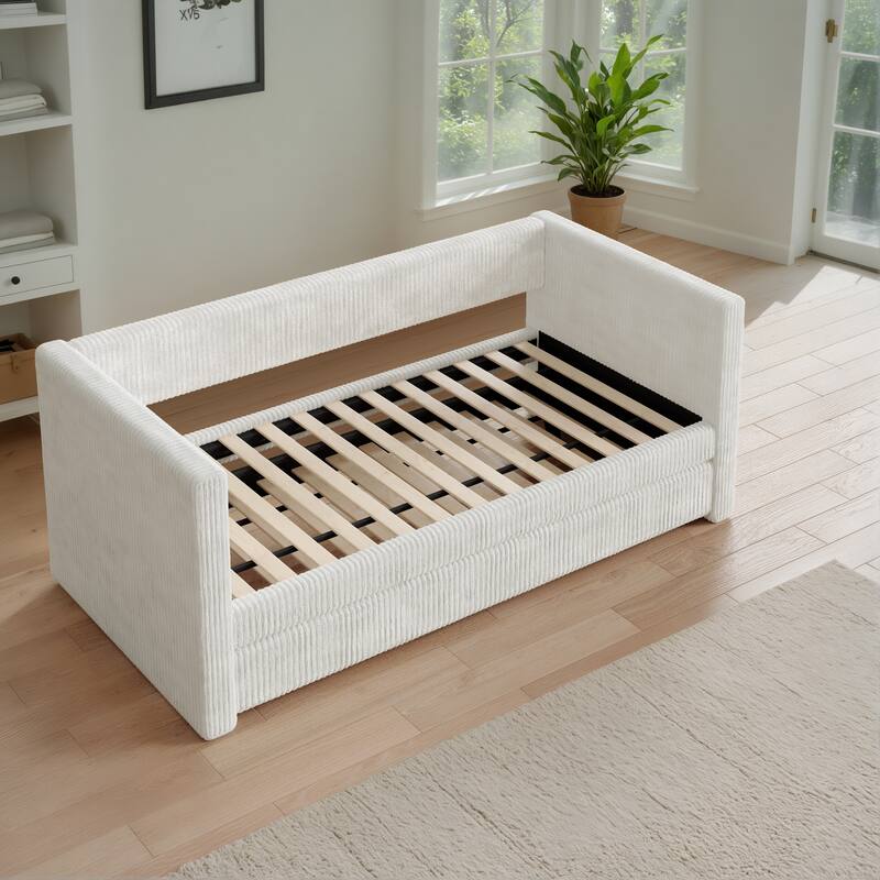 Corvus Somme Corduroy Upholstered Daybed with Trundle