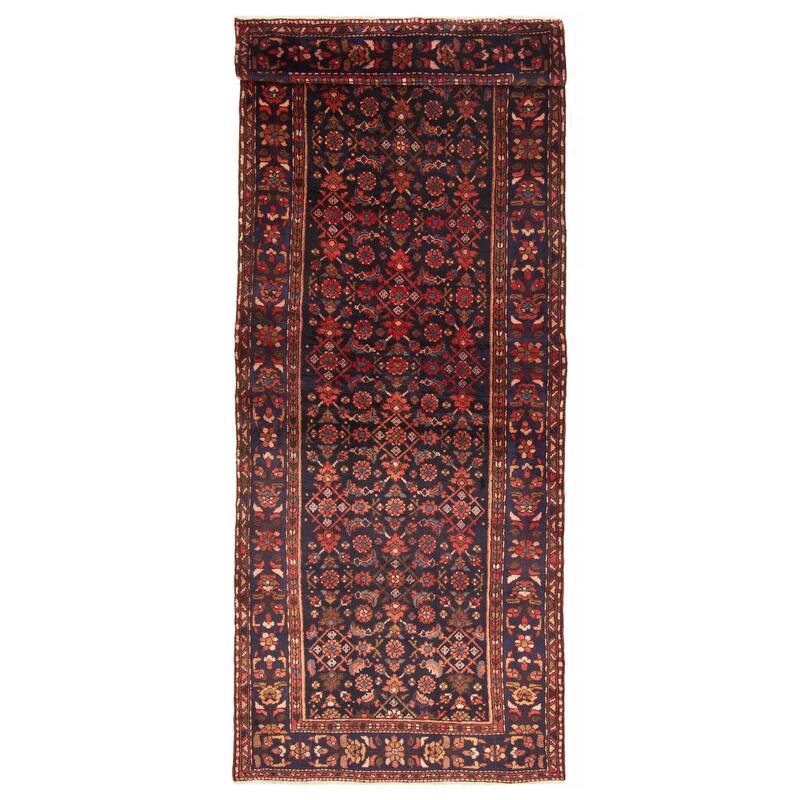 ECARPETGALLERY Hand-knotted Andelz Navy Wool Rug - 3'7 x 9'7 - Dark Navy - 3'7 x 9'7