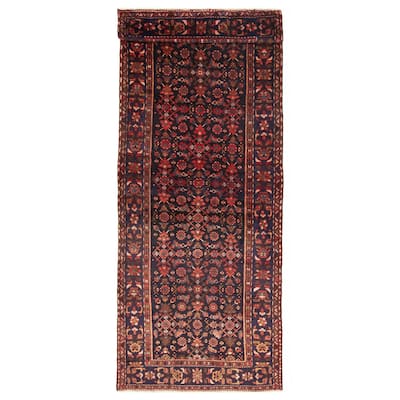 ECARPETGALLERY Hand-knotted Andelz Navy Wool Rug - 3'7 x 9'7