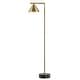 preview thumbnail 4 of 7, Windsor 60" Metal/Marble Cone Shade LED Floor Lamp, Brass/Black by JONATHAN Y - 60" H x 18" W x 9.25" D