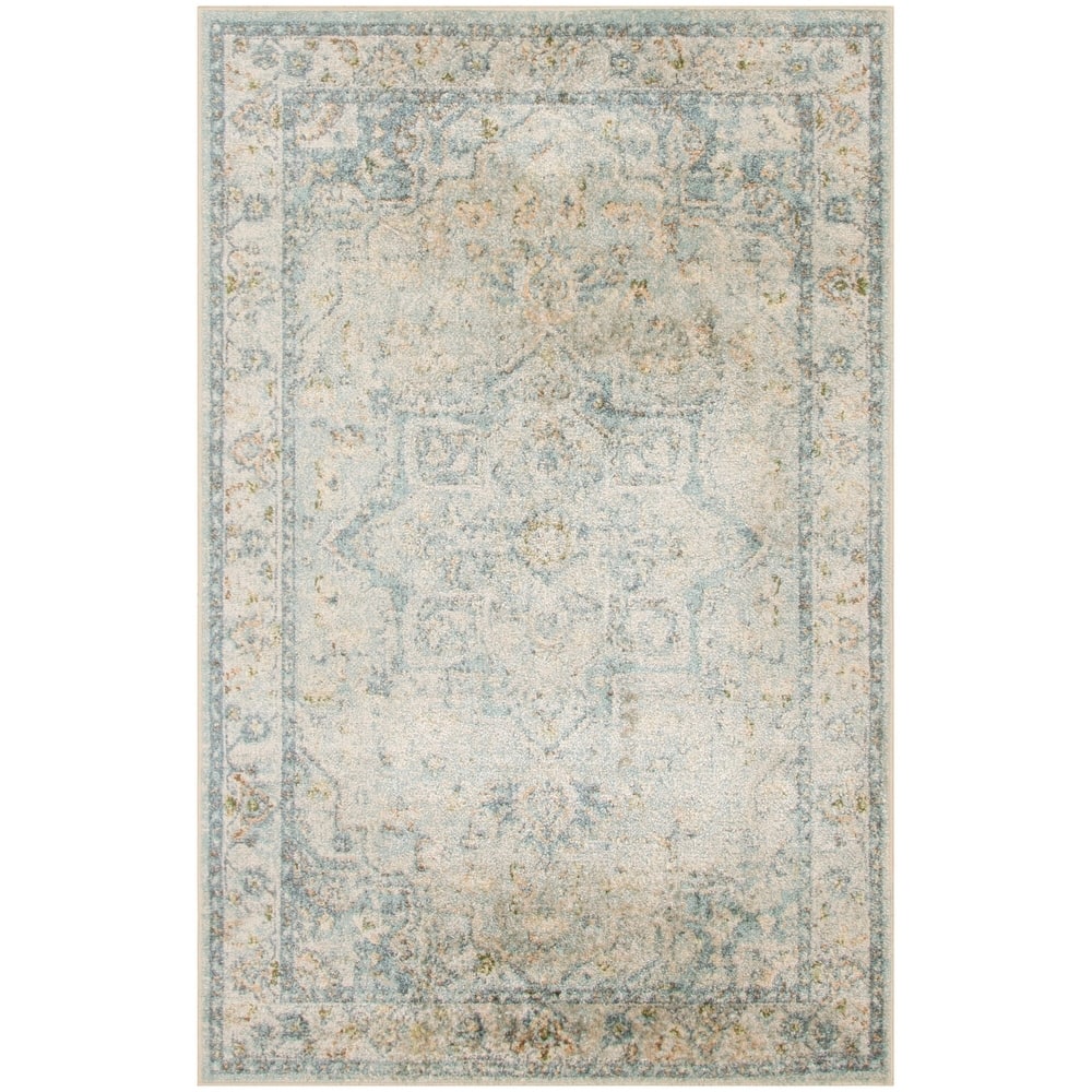 Nourison Abby Machine Washable Indoor only Persian Floral Area Rug.