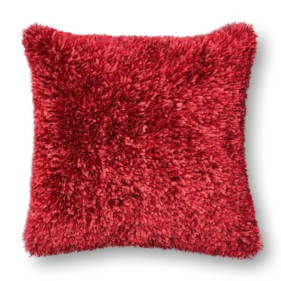 Solid Ribbon Shag 22-in. Throw Pillow OR Cover Only