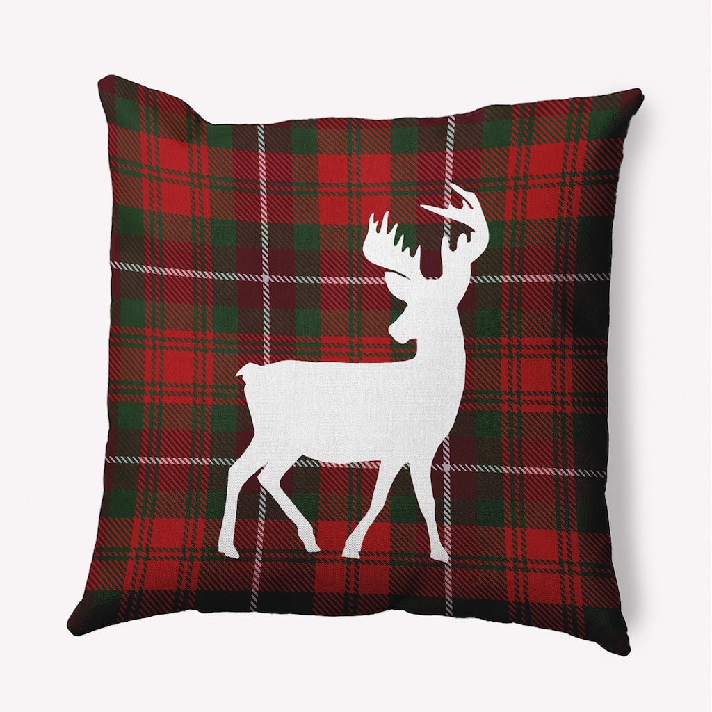 Tartan Reindeer Accent Pillow