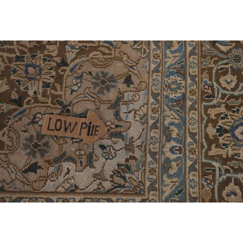 Traditional Mashad Persian Vintage Area Rug Handmade Wool Carpet - 9'8"x 12'9"