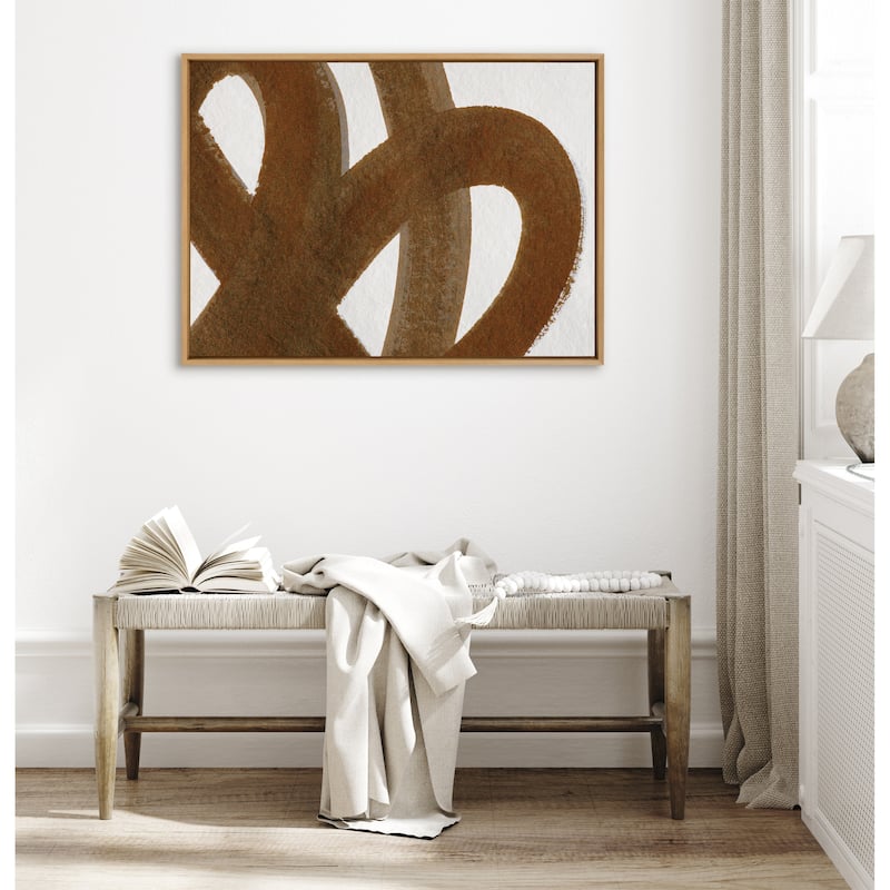 Kate and Laurel Sylvie Japandi 10 Brown Framed Canvas by Rocket Jack