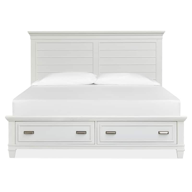 Magnussen Home Charleston White Dove Panel Storage Bed
