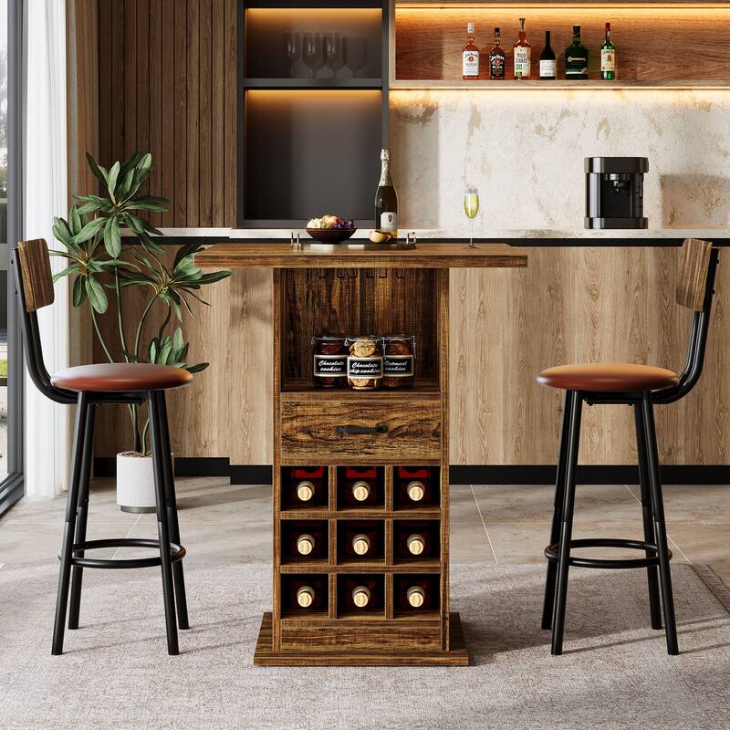 Bar Unit, Bar Cabinet with Storage & Wine Rack, Liquor Console Accent Table, Home Living Room Kitchen
