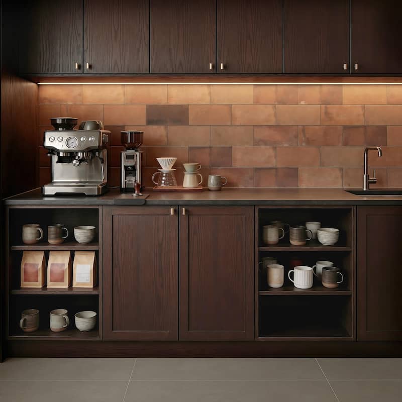 Merola Tile Atelier Rubina Brown 4-1/2" x 9-1/8" Porcelain Floor and Wall Tile