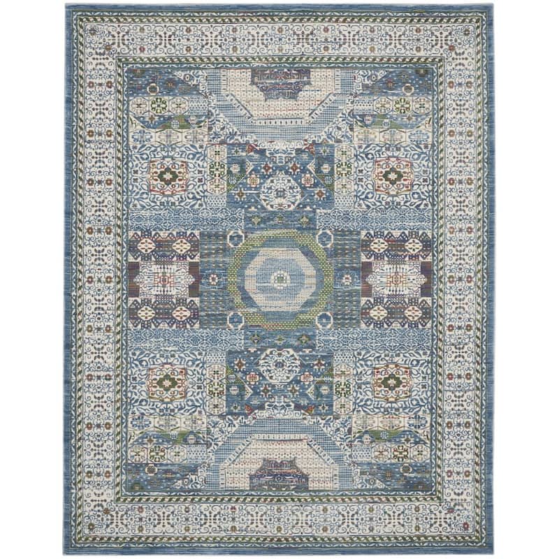 Power Loomed Distressed Non Skid Area Rug - 118' X '94' X '0.5
