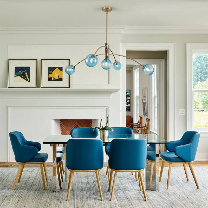5 - Light Dimmable Modern Linear Globe Chandelier