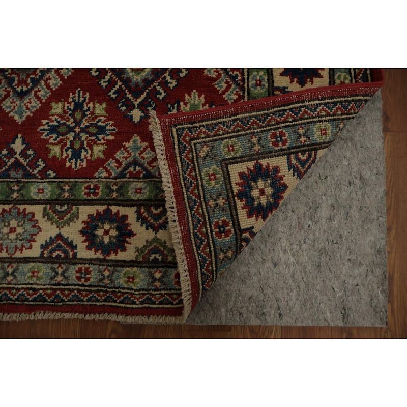 Hand Knotted Oriental 100% Wool Carpet Traditional All-Over Red Kazak Area Rug - 5' 11'' X 4' 2''