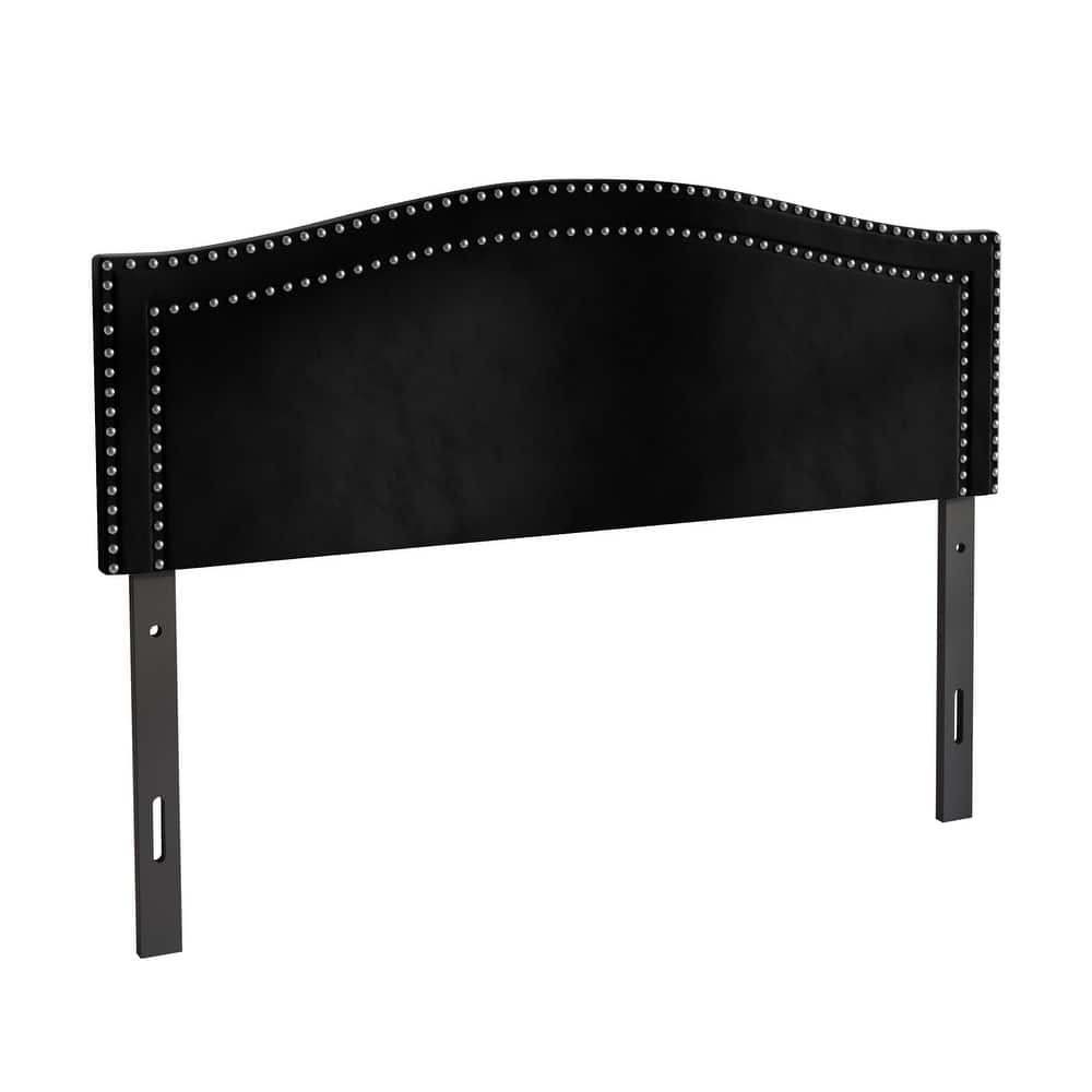 CraftPorch Velvet Nailhead Trim Upholstered Adjustable Headboard
