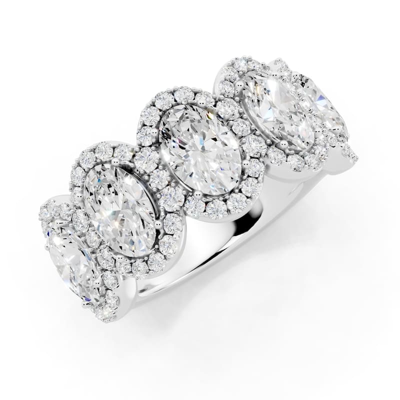 Auriya 14k Gold 2 1/2ctw Lab Grown Diamond Anniversary Ring (E-F VS) - White - 4