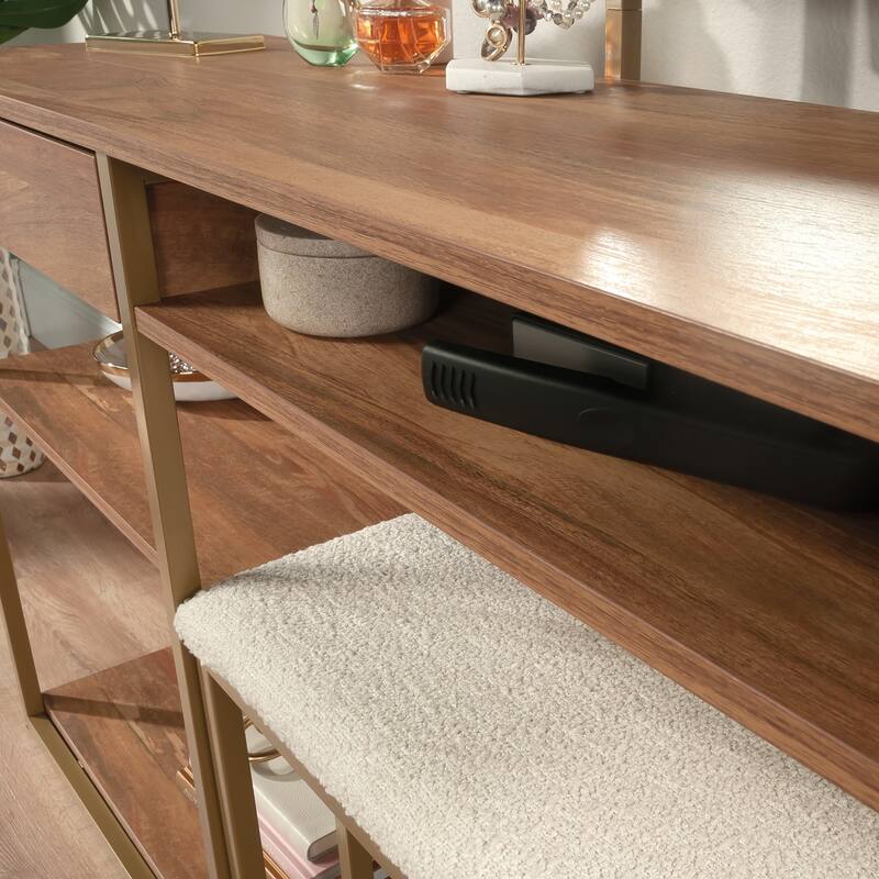 Wood Vanity with Chic Storage, Brown - 47.32" W x 16.77" D x 49.45" H