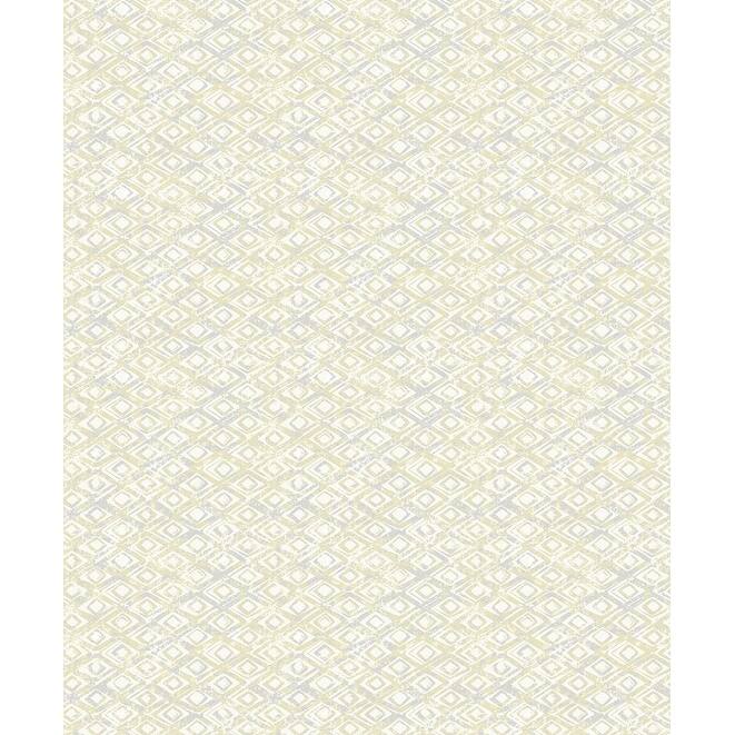 Decorline Delilah Light Yellow Diamond Wallpaper - 21in x 396in x 0.025in