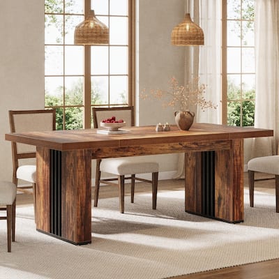 70.86-Inch Dining Table for 6-8 People, Heavy Duty Wooden Kitchen Table