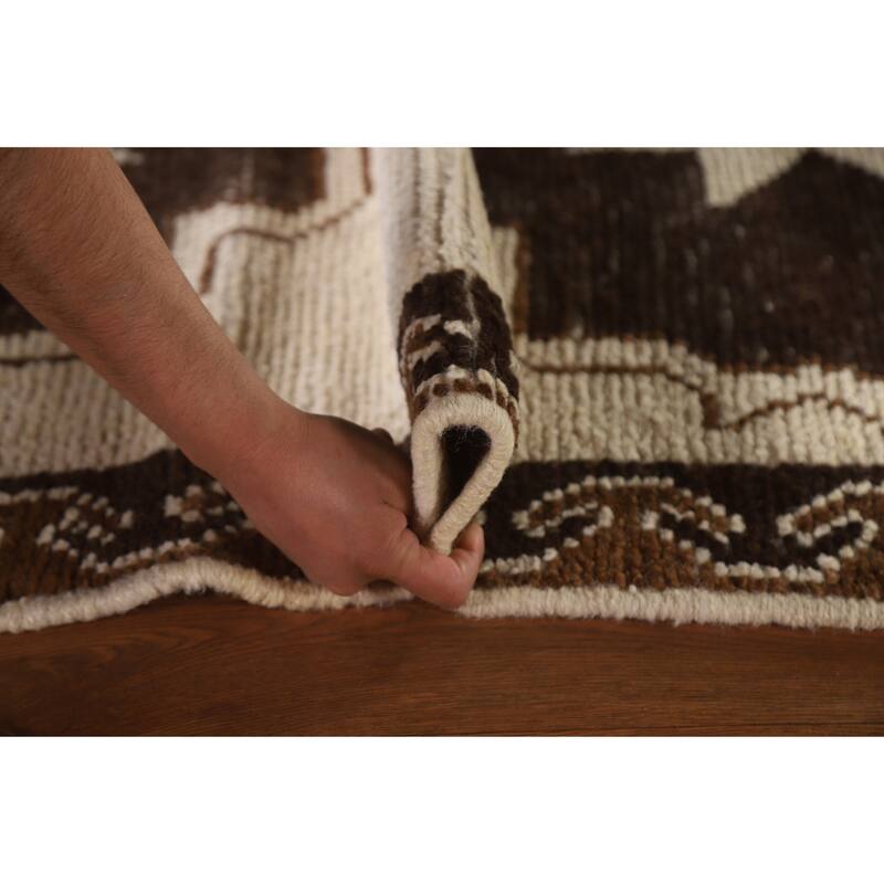 Beige Anatolian Runner Rug Hand-knotted Wool Carpet - 3'2"x 11'10"