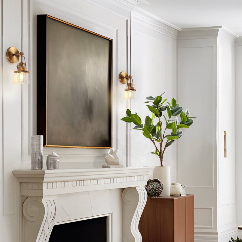 Modern Gold 1-Light Bathroom Vanity Lights Wall Sconces - L 4.7" x D 5.5" x H 11"