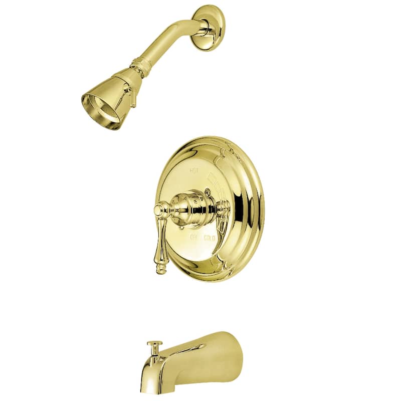 Restoration Tub and Shower Faucet - Polished Brass