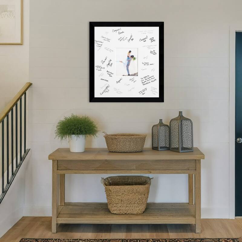Museum Signature Mat Picture Frame - Autograph Photo Frame Guest Book Alternative for Weddings, Graduations, or Retirement