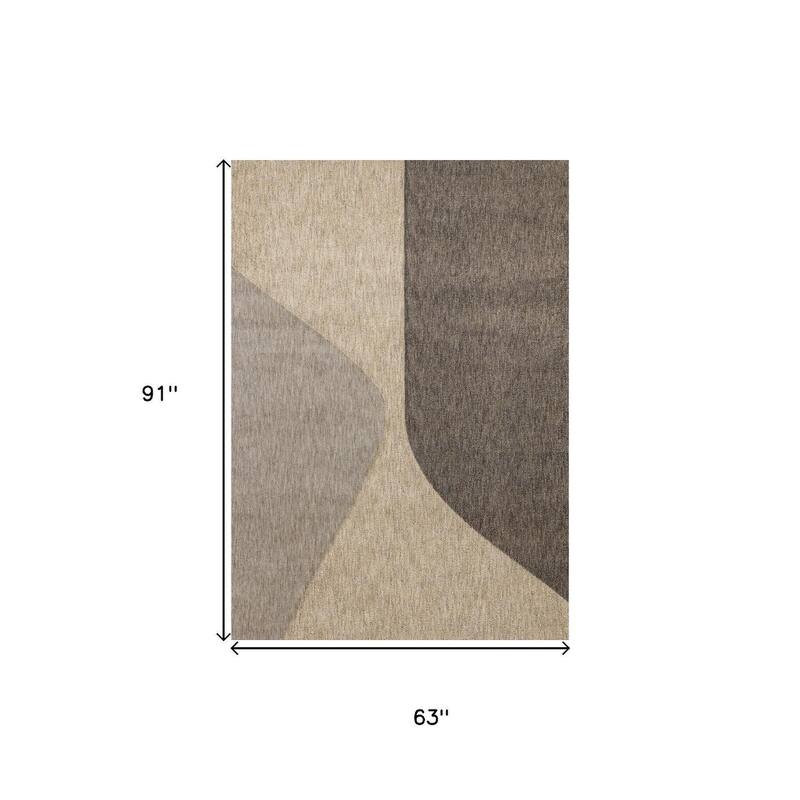 HomeRoots Geometric Modern Rectangle Area Rug - 5' X 8'