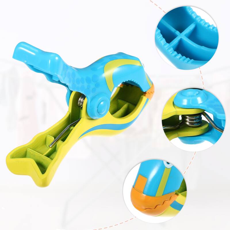 Clownfish ABS Clothespins for Clothes 4.53"x3.39"x1.50" Yellow Blue 4 Pcs - Yellow Blue - Yellow Blue