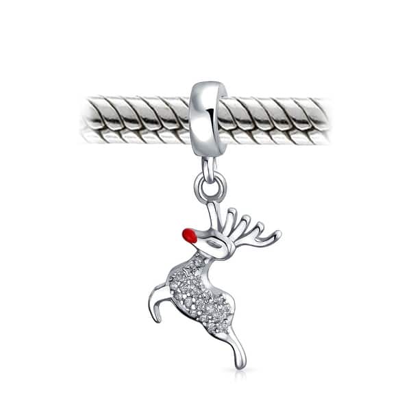 Holiday charm set 4 pc candy cane reindeer charms with clips