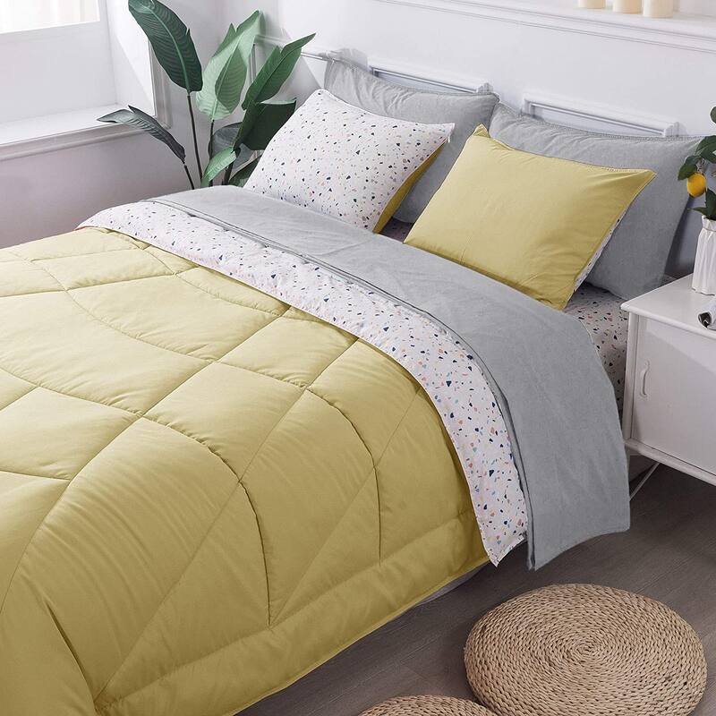 KASENTEX 5 or 7 Piece Bed in A Bag Microfiber Down Alternative Comforter Bedding Set with Sheets and Pillow Cases All Season