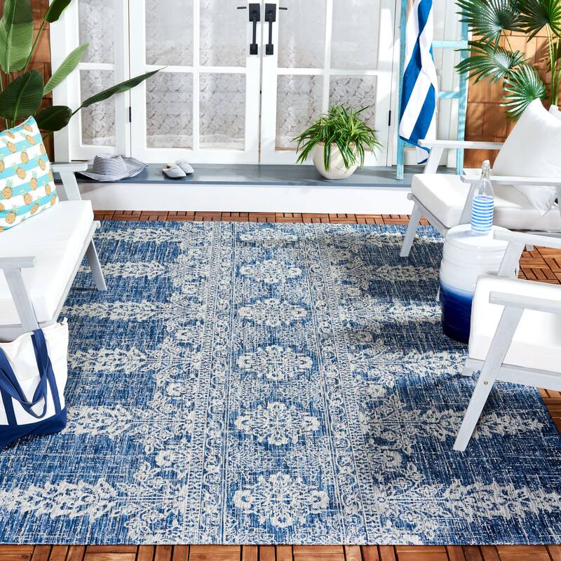 SAFAVIEH Courtyard Mami Transitional Rug - 5'3" x 7'7" - Navy/Grey
