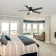 preview thumbnail 36 of 36, 42"/52" Modern Black Flush Mount Ceiling Fan with LED Light and Remote