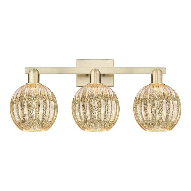 Innovations Lighting 716-3W-12-26 Preston Vanity Preston 3 Light 26" - Antique Brass / Mercury