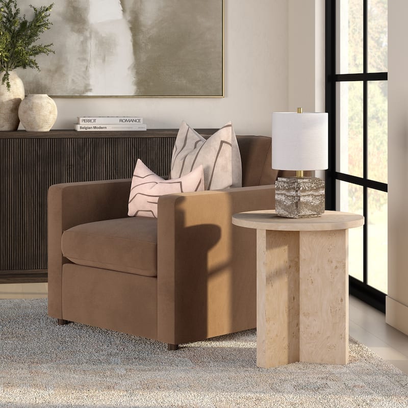 Anders 20" Wide Burled Side Table - 20" Wide