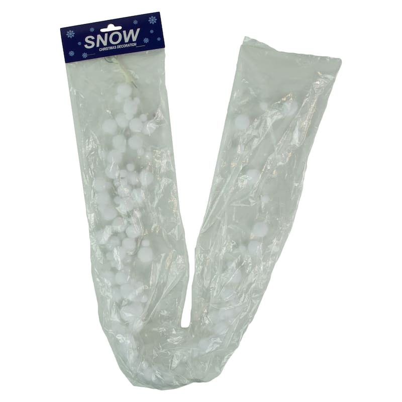 4' White Plush Snowball Christmas Garland