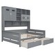 preview thumbnail 7 of 35, 2 Color Modern Full Size Wooden Daybed with 2 Drawers, All-in-One Cabinet and Shelf