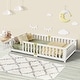 preview thumbnail 3 of 7, Toddler Floor Bed, Montessori Floor Bed with Rails and Lockable Door
